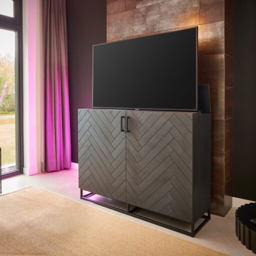 TV lift meubel tvlift meubel industrieel schuin tv